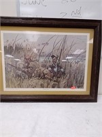 Framed duck Hunters artwork numbered