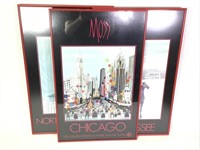 3 Framed Moss NC, Tennessee & Chicago Posters