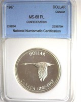 1967 Dollar NNC MS68 PL Confederation