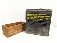 (2) Vintage Ammo Can & Wood Crate