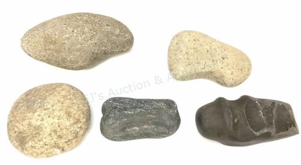 (5pc) Hohokam Grooved Stone Axe Heads