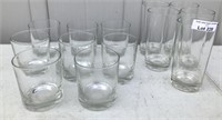 Set of Clear Glass Drinking Glasses