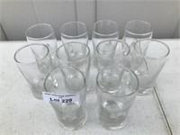 10 Glass Orange Juice Glasses