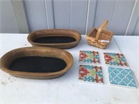 Wood Trays and Ceramic Coasters