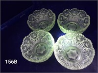 Look they GLOW!!! 4 Crystal Bowls