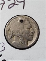 1929 Buffalo Nickel with Hole