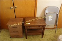 END TABLE, 3 DRAWER  CABINET, CHAIR