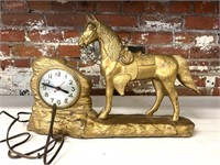 Cast Aluminum Horse Clock  16" x 12"