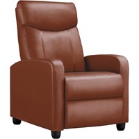 B362  Comhoma Theater Recliner, Brown Faux Leather
