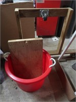 2 Homemade Moving Dollies & Large Red Tub
