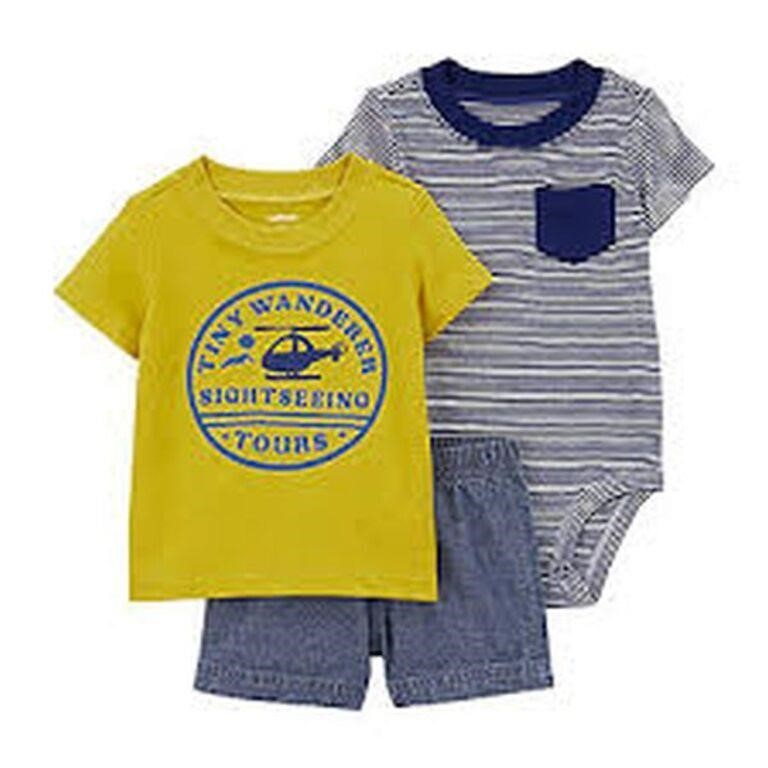 3-Pc Carter's Babies 3M Set, T-shirt, Short Sleeve