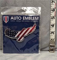 America USA Flag Eagle Auto Emblem AZ19