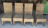 Four Hand Woven Wicker Chairs