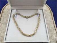 Italian 18K Gold Over Sterling Byzantine Necklace