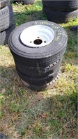 (4) Log Trailer Tires and Rims