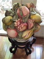 Large Ceramic Fruit Decor with Stand