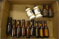Assorted vintage beer bottle & shakers