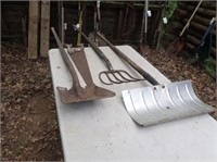 Square Nose Shovel, 5-Tine Fork, Push Snow Shovel,