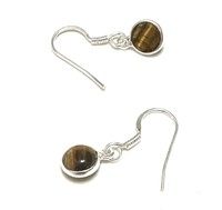 Sterling Silver 2.8 Ct Tigers Eye Earrings