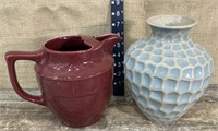 Ceramic pitcher & vase
