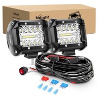 Nilight LED Light Bar 2PCS 60W 4 Inch Flood Spot