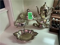 9 Pieces of Silver Plated Serving Set