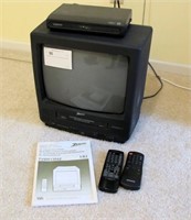 13" Zennith TV with  4 Head VHS VCR and remote