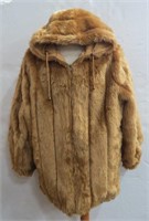 Faux Fur Jacket w/ Hood & Inside Drawstrings