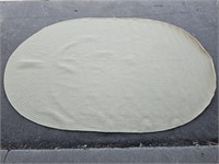 New Beige Braided Oval Area Rug