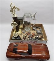 12" Wood Car, Variety Riders Trophy, Misc.