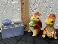 Set of 2 - Vintage Ceramic Squirrel S&P