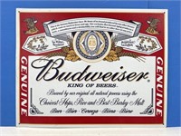Tin Budweiser Sign 16 x 12.5 "