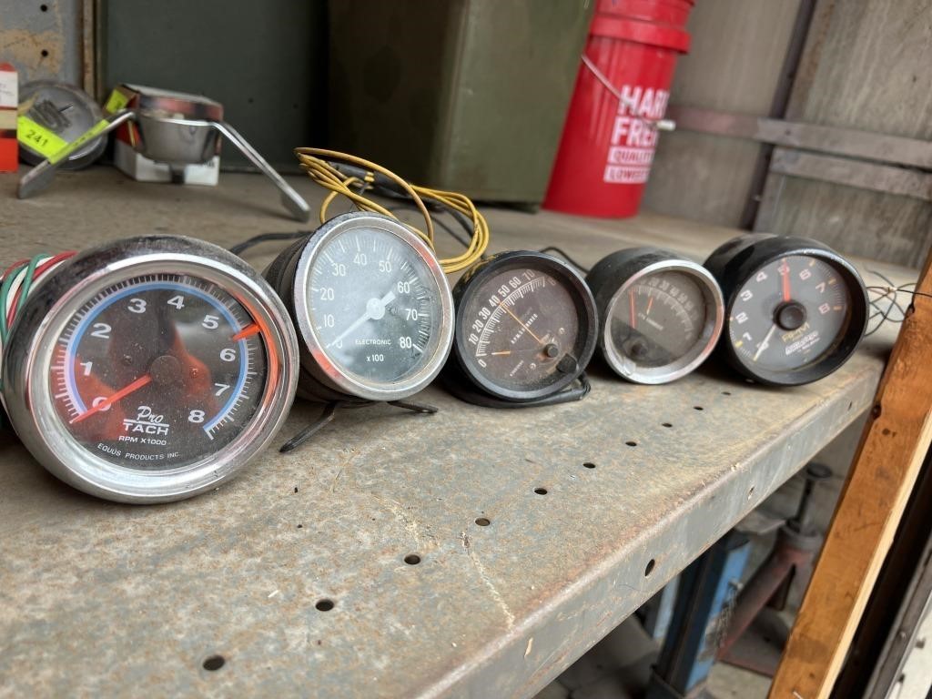 5 vintage tachometer tach gauges
