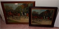 (2) framed foxhunt prints (31” x 25”) and