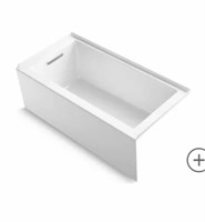 Kohler  White Acrylic Underscore Rectangle Bath, L