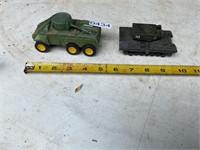 2- metal army tanks- Tootsie Toy