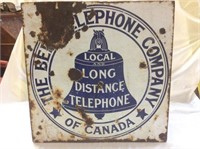 Porcelain Double sided Bell Telephone Sign