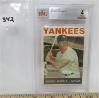 Mickey Mantle NY Yankees 1964 graded 4 VG-EX