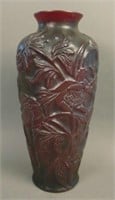 12” Tall Consolidated Chrysanthemum Cylinder Vase