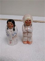 Vintage Native American salt and pepper shakers