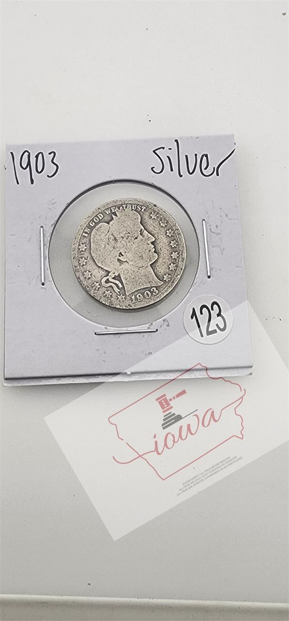 1903 Silver Barber Quarter