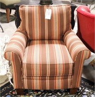 Lot #2245 - Broyhill pinstriped upholstered