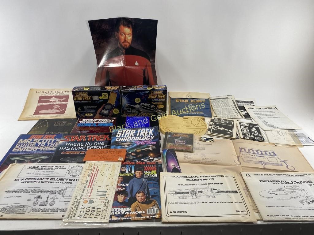 Star Trek Collection of Books, Blueprints & More