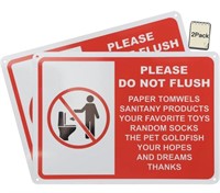 EYOLOTY PLEASE DO NOT FLUSH SIGN 2 PACK - 10 X 7IN