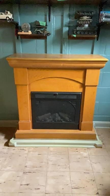 Electric fireplace. 40 x 14 x 38. In basement
