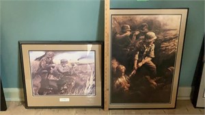 Framed wartime prints