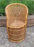 MCM WICKER RATTAN SMALL CHAIR, NO SHIPPING