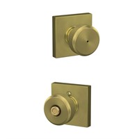 Bowery Satin Brass Privacy Bed/Bath Door Knob with