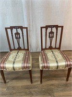 Pair Mahogany Sheraton Style Side Chairs