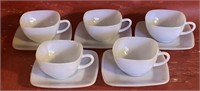 Vintage squared tea cups and saucers